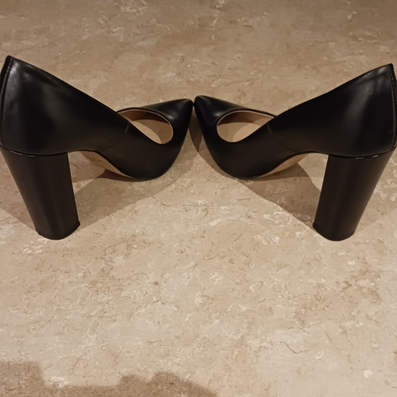 Zara Black Pointy Toe Block Heels - Picture 9 of 15